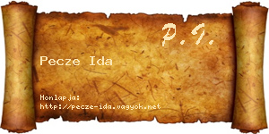 Pecze Ida névjegykártya